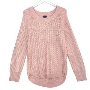 CALVIN KLEIN Mix Knit Pattern Sweater Women’s XL Pink Textured Pullover